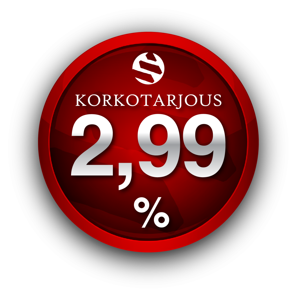Kiitoksena asiakkaillemme: korkotarjous nyt alk. 2,99 %